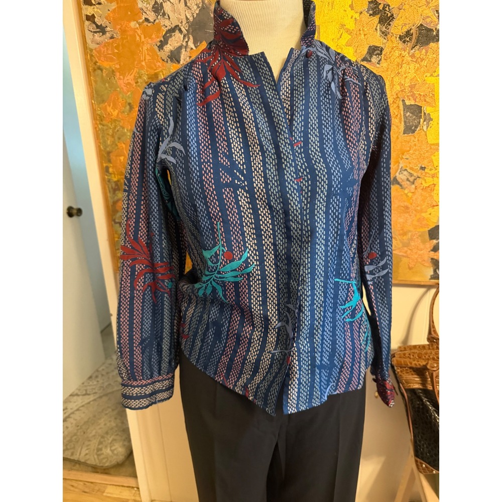 Vintage Ruggeri Petite Boxy Multi Colored Blouse Unique & Charming S